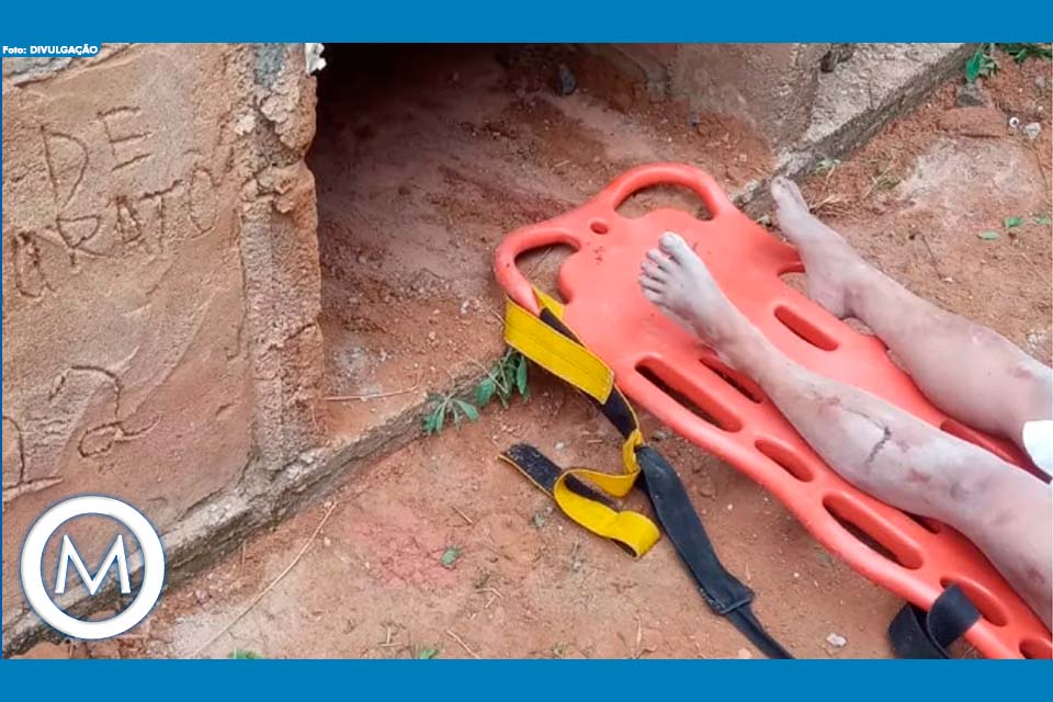 MULHER ENCONTRADA VIVA EM COVA