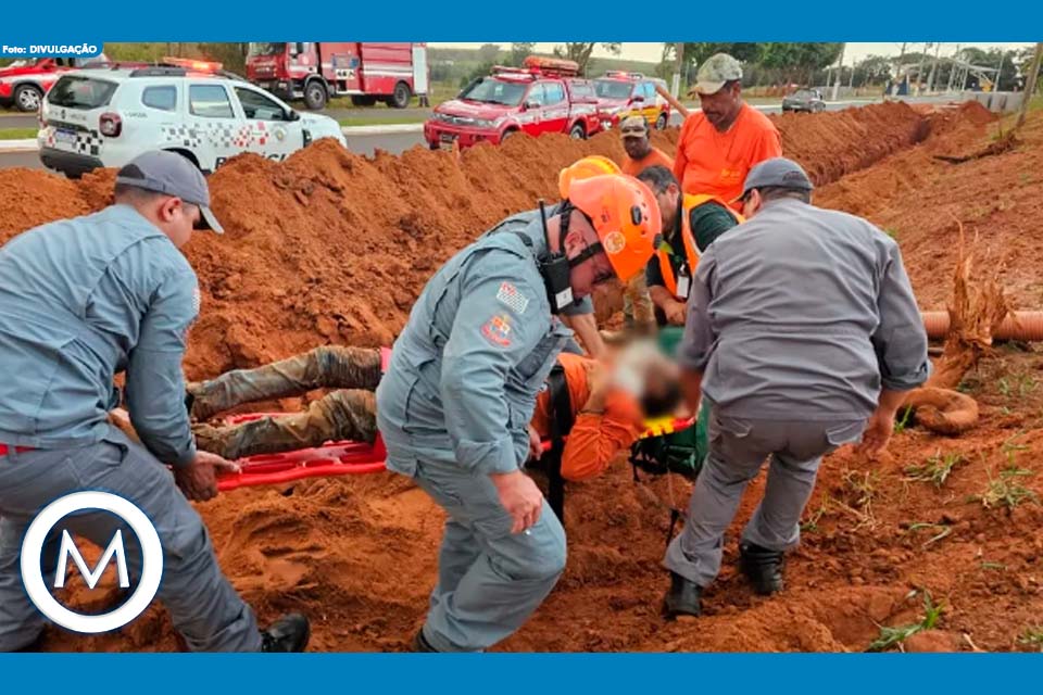 homem resgatado após ficar soterrado em Borebi