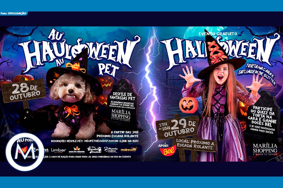 DESFILE DE CACHORRO E EVENTO DE HALLOWEEN NO MARILIA SHOPPING